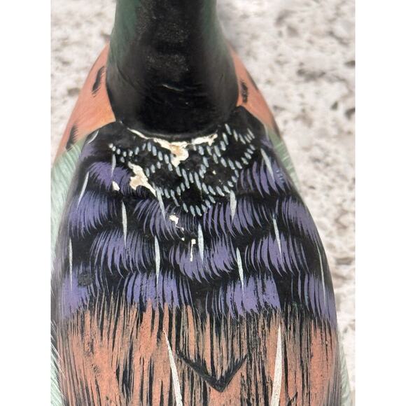 Vintage Wooden Carved And Painted Duck - Picture 4 of 7
